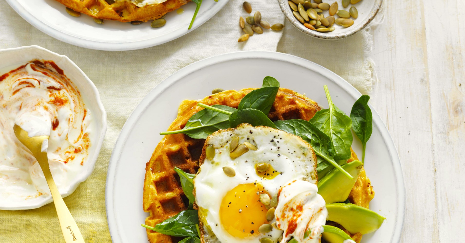 Sweet Potato Waffles with Eggs and Avocado Recipe | myfoodbook | How to make sweet potato waffles